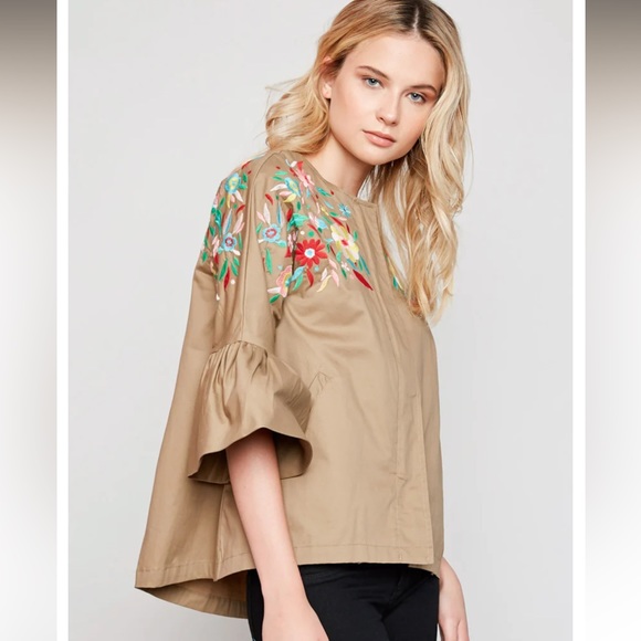 Womens Flower Embroidered Jacket - Picture 3 of 8